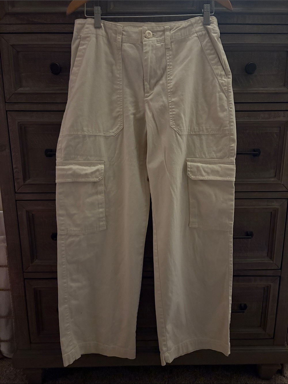 Universal Thread Cream Cargo Track Pants with Patch Pockets